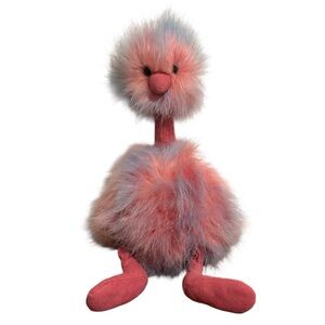 Jellycat Cotton Candy Pompom Plush Ostrich Bird Stuffed Animal